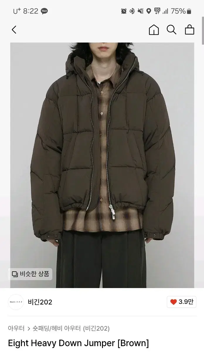 비긴202 Heavy Down Jumper 1사이즈 [Brown]